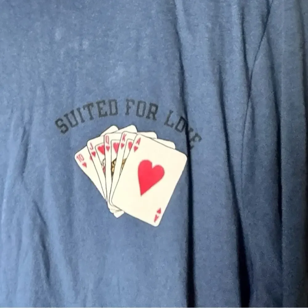 J. Crew Men's Blue Graphic  Card Game T-Shirt Sz L NWT